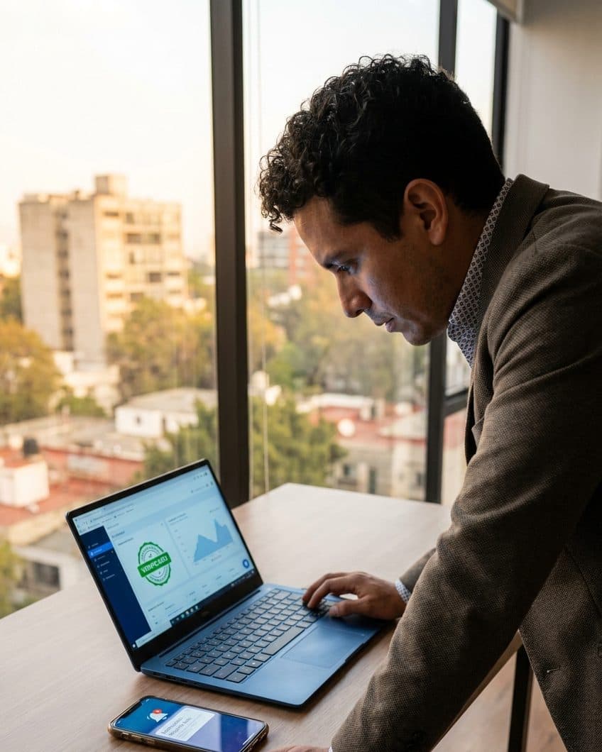 Analista revisando un reporte digital de incidencias legales verificado